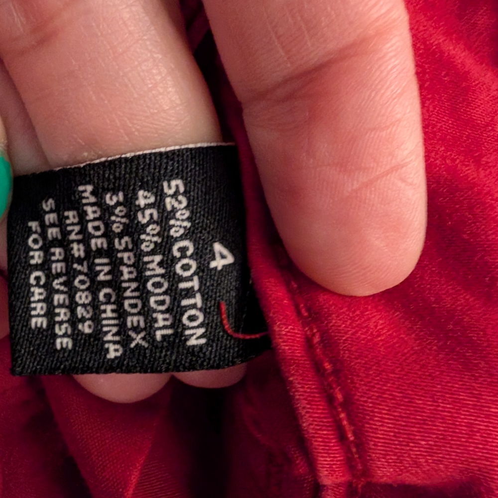3 For $18 Rue21 Bold Scarlet Denim - Picture 4 of 6